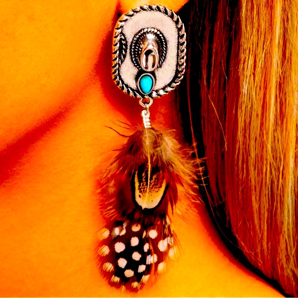 🤠🐎 “FEATHERED FAIRY TALE” BROWN POST EARRINGS ~ PAPARAZZI❗️ - Picture 1 of 3